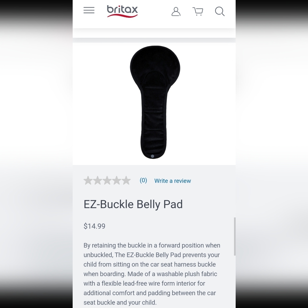 **ISO BRITAX Convertible Carseat EZ Buckle Belly Pad**